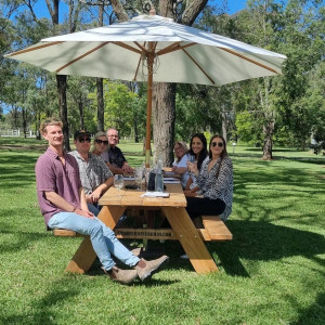 An outdoor tasting in the sun